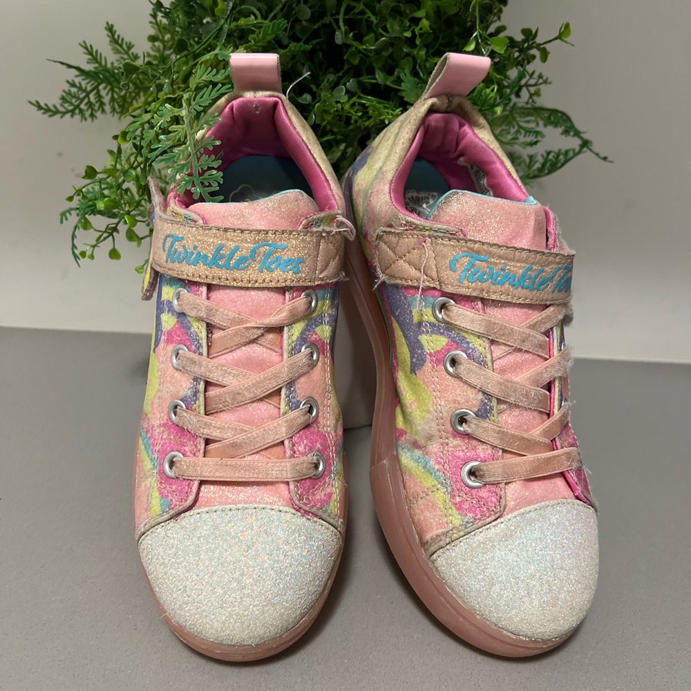 Colorful Kids Shoes with Glitter Accents